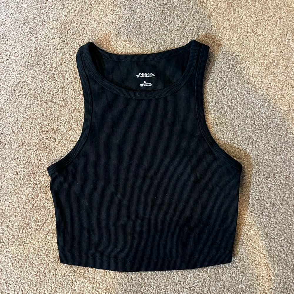 Black cropped tank top